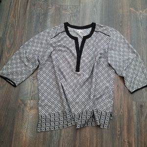 Black and White print blouse